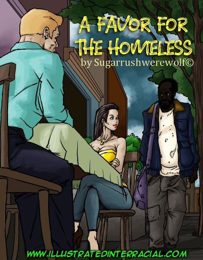 illustriert interracial ein gefallen für die Obdachlose
