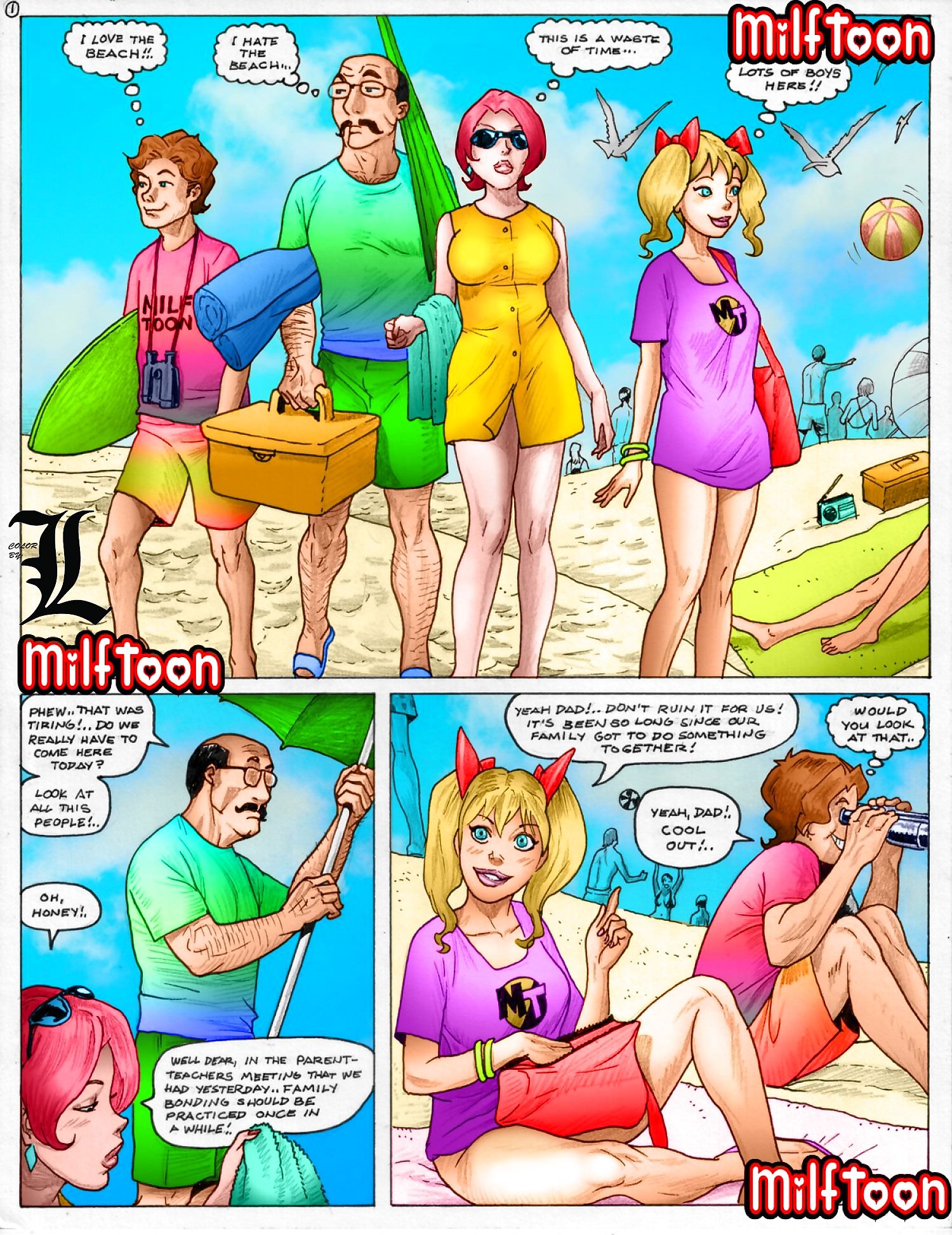 Milftoon Family- Color by L page 1