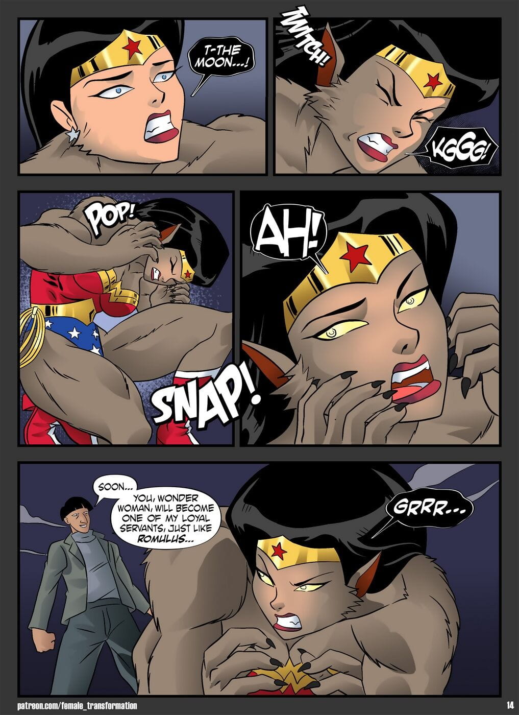 Locofuria- Anthro Wonder Woman vs Werewolf page 1